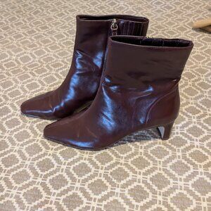 Like New Burgundy Leather Booties 9.5